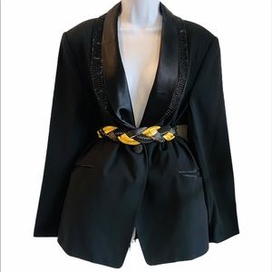 Vintage Black Tuxedo Blazer with Double Lapel